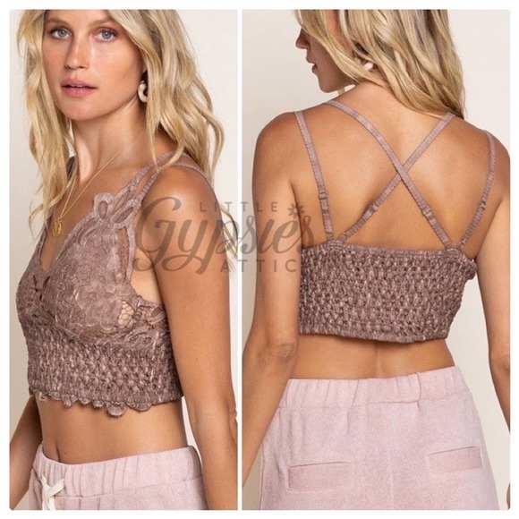 POL Longline Mineral Wash Lace Bralette - Picture 6 of 12
